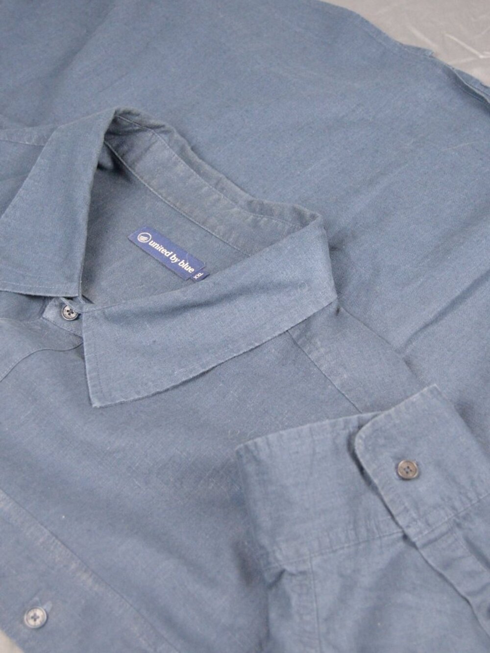 United By Blue Cotton/Hemp Roll Tab Shirt -- Indigo Blue -- XXL GUC